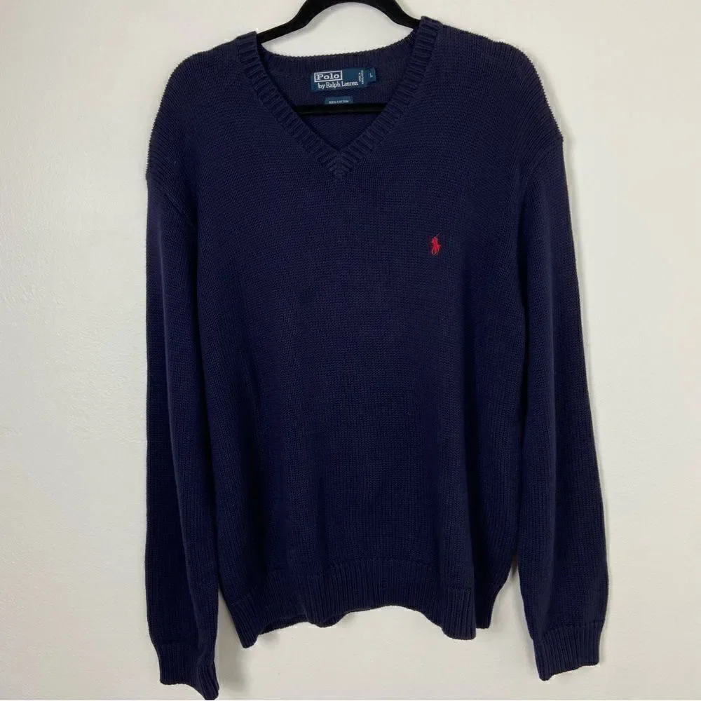 Polo Ralph Lauren Men L Long Sleeve Waffle Knit Thermal Shirt Pullover‎ Sweater